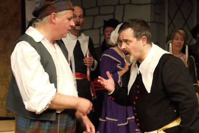 Chris Hannant as The McCrankie with Nic Wilson, playing Rupert Vernon, in Haddon Hall staged by Matlock G&S Society.