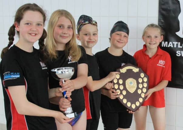 Representatives from the Matlock & District gala squad (l-r) Chloe Williams, Abbie Fowkes, Matthew Williams, Angel Bowering and Lizzie Webster.