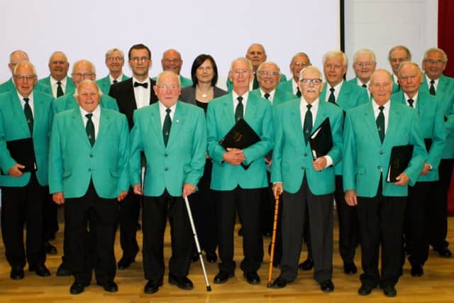 Chesterfield Male Voice Choir taking part in the Big Choir Experience at Newbold Community School