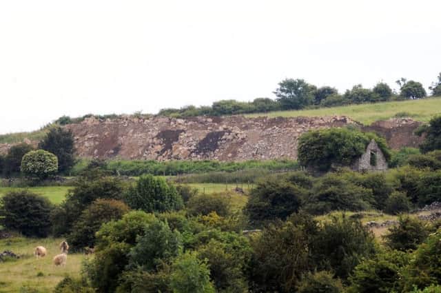 Wensley quarry, taken from Lynda Aylett's home.