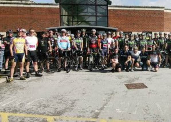 Riders prepare to start the cycle ride from Ashgate Hospice