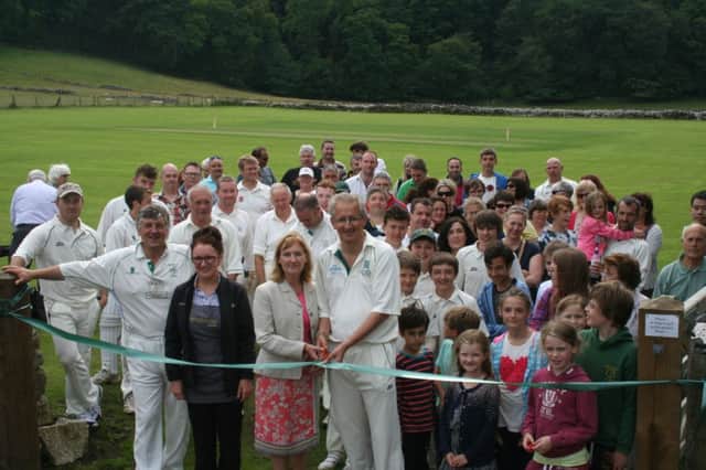 Andrew Bingham MP opens Buxton Cricket Club's second ground. Photo by Neil Skitt.