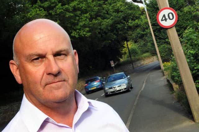 Darryl Scott who is campaigning to stop speeding motorists on the A615 Wingfield Road, Alfreton.