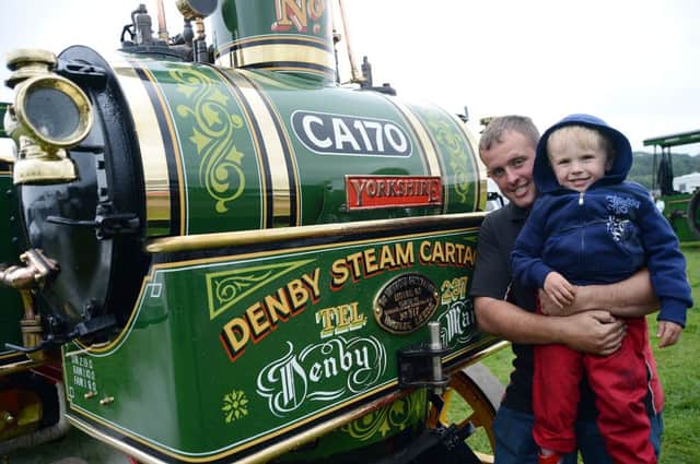 Cromford steam show. Tom Ward and Bailey Don with a 1905 yorkshire steam wagon.