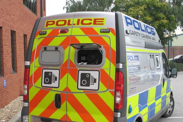Derbyshire police use mobile speed cameras to detect speeding drivers.