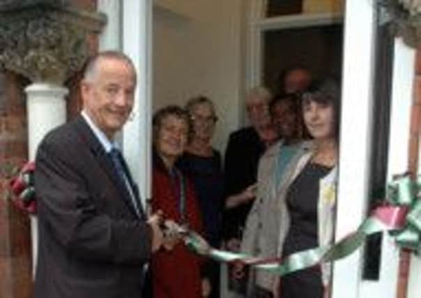 Derbyshire Police and Crime Commissioner Alan Charles declares the Derbyshire Domestic Violence & Sexual Abuse Service headquarters, on Fairfield Road, Chesterfield, officially open.