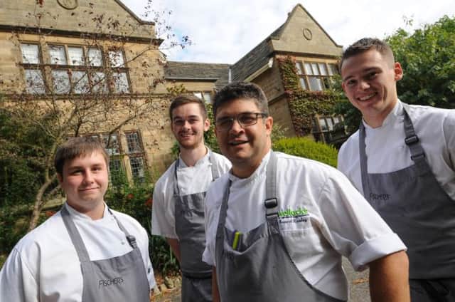 Fischer's at Baslow Hall has retained it's Michelin star. Pictured l-r is Wayne Bellingham, Sam Baker, Head Chef Rupert Rowley and Adam Harper.