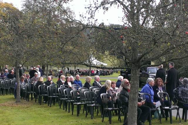 Chatsworth mourners gather for the funeral of the Duchesss of Devonshire. Photos: Simon Waller.