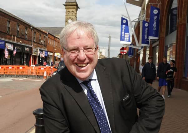 Photo Neil Cross
Transport Secretary Patrick McLoughlin visiting Preston to view ongoing work linking train station to bus station, with Keith Mitchell of the Fishergate Centre