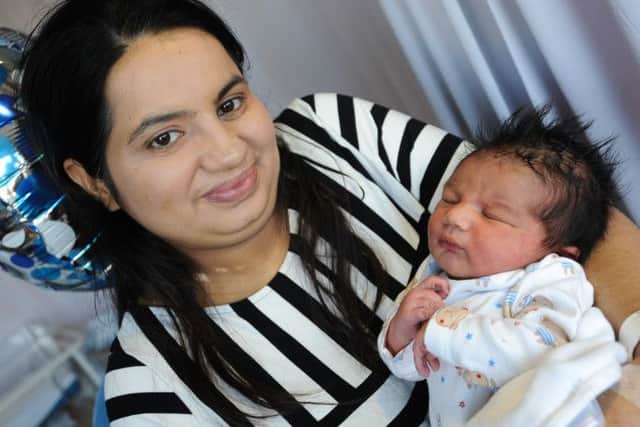 New Years Day babies at Chesterfield Royal Hospital. Pictured is Mandeep Sangha from North Wingfield with Syrus born at 03:59.