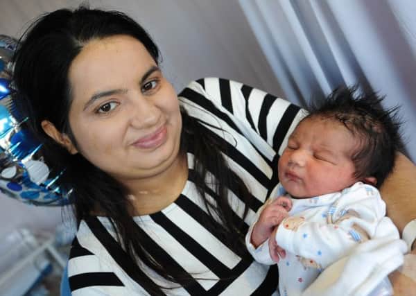 New Years Day babies at Chesterfield Royal Hospital. Pictured is Mandeep Sangha from North Wingfield with Syrus born at 03:59.
