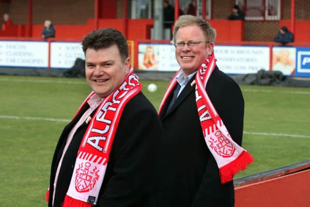 New American owners of Alfreton Town FC.
Jonathan Collura, Michael Hitchcock.