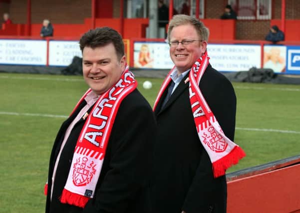 New American owners of Alfreton Town FC.
Jonathan Collura, Michael Hitchcock.