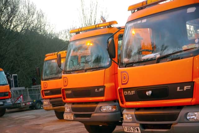 A line up of Derbyshire County Council gritters at the authority's Stonegravels depot.