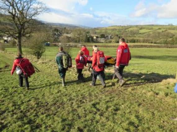 Edale Mountain Rescue Team were called to help a walker who suffered a suspected fractured ankle while out walking near Beeley at the weekend.