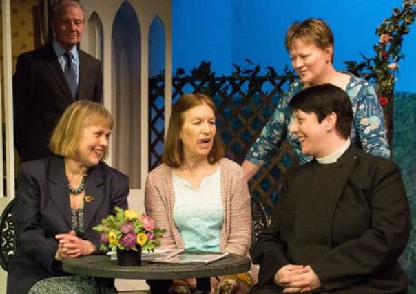 Val Davies,  Rachel Schofield, Kathryn  Hardy,  Tracy Tiney  and  Mick McGwyre in a production of Entertaining Angels by Hasland Theatre Company.