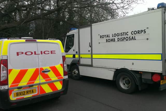 The Bomb Disposal Unit carried out a controlled explosion on the device found in a field off Cambrian Close at Newbold