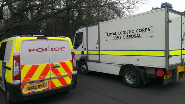 The Bomb Disposal Unit carried out a controlled explosion on the device found in a field off Cambrian Close at Newbold