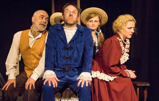 Hasland Theatre Company present Hotel Paradiso at Hasland Playhouse. Pictured left to right are John Belli,   Gary Keeling,  Lottie Bryan  and Olivia Brooks.
