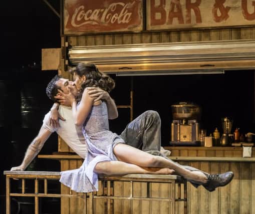 Jonathan Olivier as Luca and Zizi Strallen as Lana in Matthew Bourne's The Car Man at  Sheffield Lyceum Theatre.