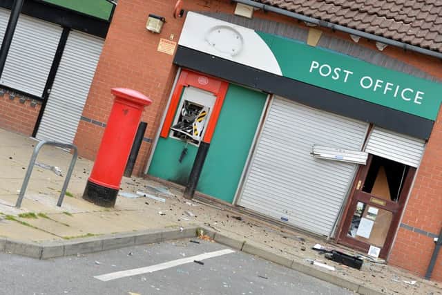 Holme Hall Chesterfield Post Office Wardgate Way where thieves destroyed a cash machine using explosives