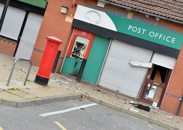 Holme Hall Chesterfield Post Office Wardgate Way where thieves destroyed a cash machine using explosives