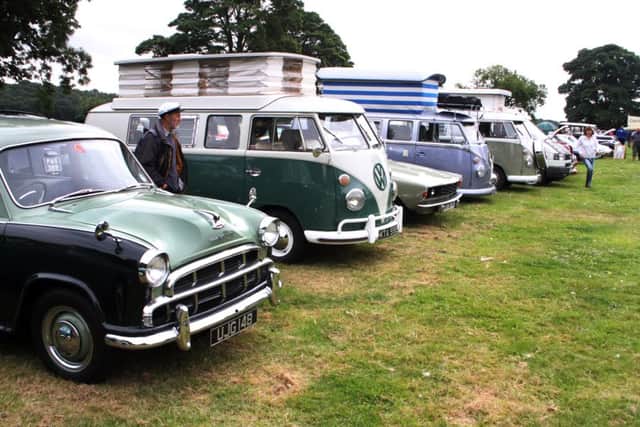A small selection of the classic cars lined up for the show.