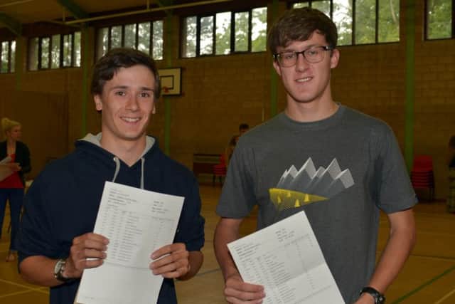 Highfield School A level - Matthew Maltby and Michael Beech happy after getting four A* each