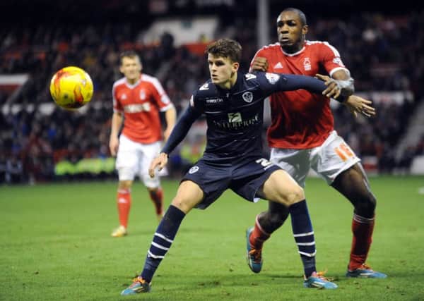 Michail Antonio (right) in action for Forest.