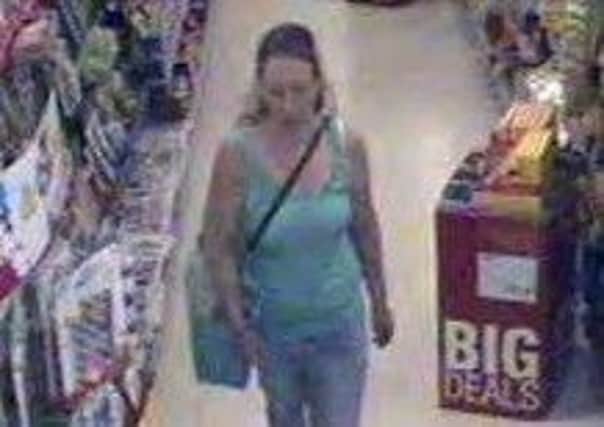 Pictured is a woman police would like to speak to in connection with a theft in Leabrooks.
