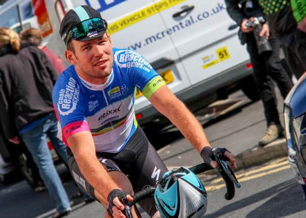 Mark Cavendish riding in Stage 2 of the Aviva Tour of Britain. (s)