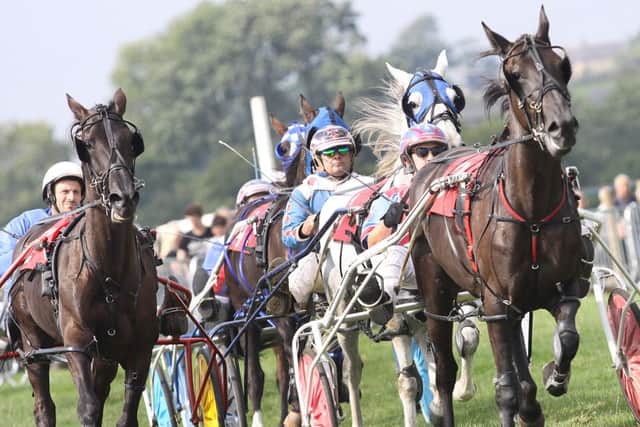 Longnor Races, action from the trotting races