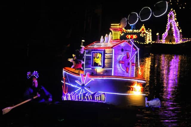 Matlock Bath Venetian Nights, this years winner with a Mickey Mouse theme
