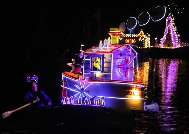 Matlock Bath Venetian Nights, this years winner with a Mickey Mouse theme