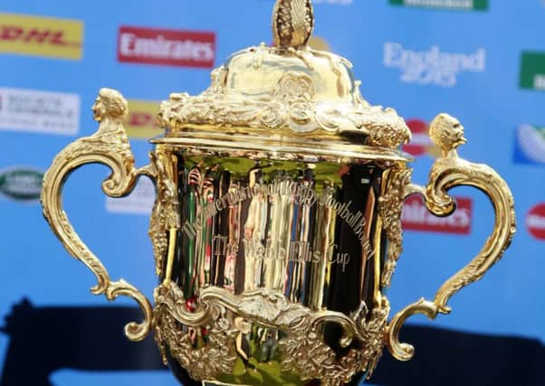 CUP VISIT: The  Rugby World Cup (Webb Ellis Cup) during its visit to West Hartlepool Rugby Club Picture: DAVID WOOD