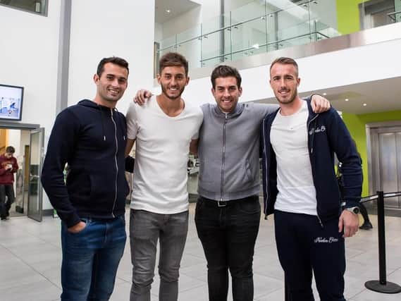 TOWIE star James 'Arg' Argent with students at Chesterfield College