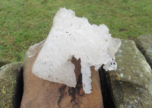 An ice block believed to have fallen from an aeroplane luckily fell far from any populated areas.