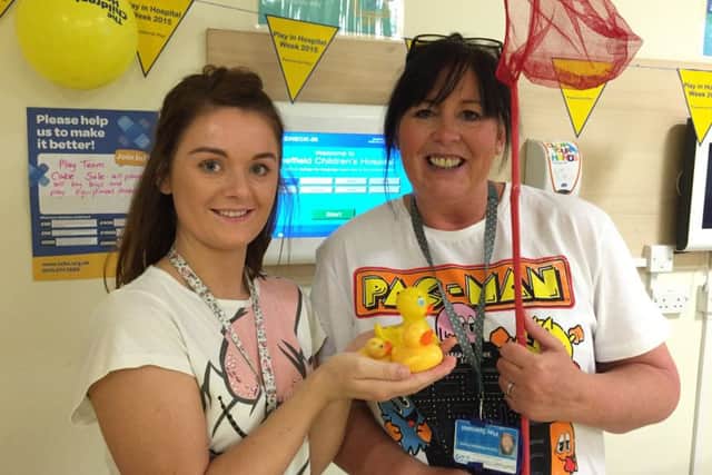 Play Specialists Katie Farrell and Donna Webster-Payne at Sheffield Children's Hospital