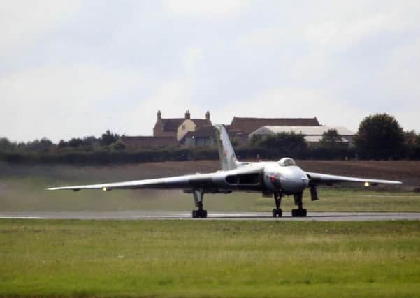 Vulcan XH558 takes off from Doncaster Robin Hood Airport on Saturday on a national tour. This will be the last time the Vulcan will fly around the UK before her retirement later this year.