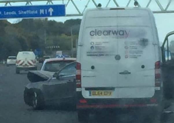 The four-vehicle crash occured between J28 and J29 northbound on the M1