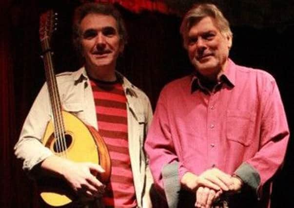 Jez Lowe and Steve Tilston performing at Chesterfield Library on November 13.