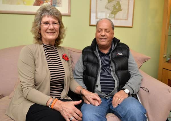Andrew Castledine, pictured at hom with his wife Hazel, has been battling Multiple Myeloma for almsot four years.