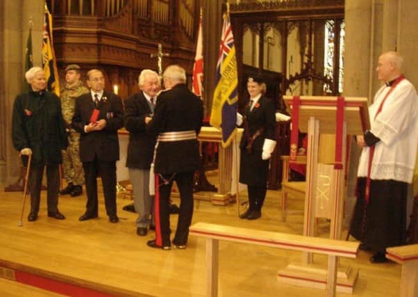 Veterans Albert Keir and Jack Dunsford were awarded the Legion of Honour at Bakewell's Remembrance Day event