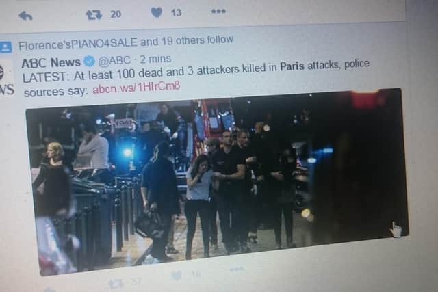 Reports of the attacks in Paris swept across Twitter last night