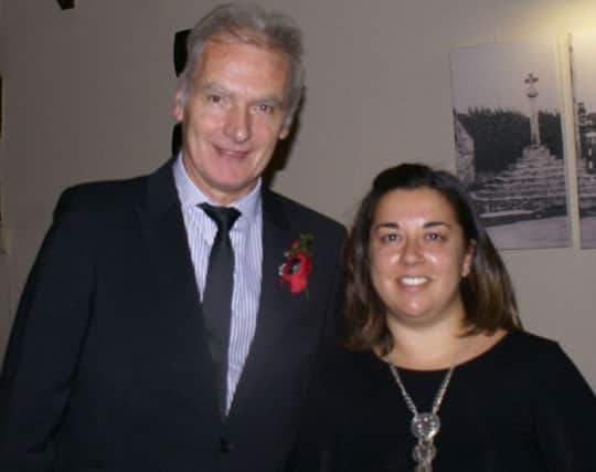 Hucknall President Kevin Rostance pictured with Preethi Perera.  For use in Hucknall Dispatch