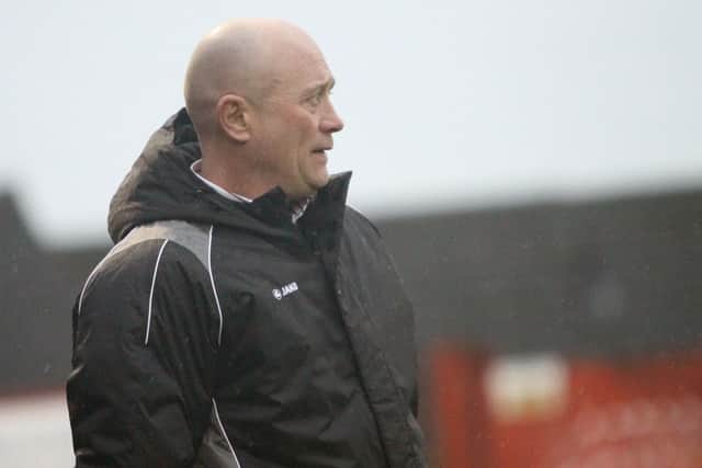 Derbyshire Cup, Alfreton Town v Whaley Bridge Athletic (blue), manager Nicky Law