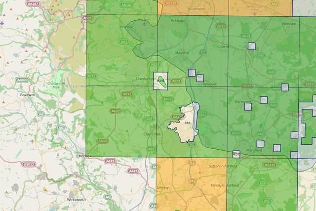 After the latest batch of licences, a decision is pending on land just outside the Peak District (dark green).
