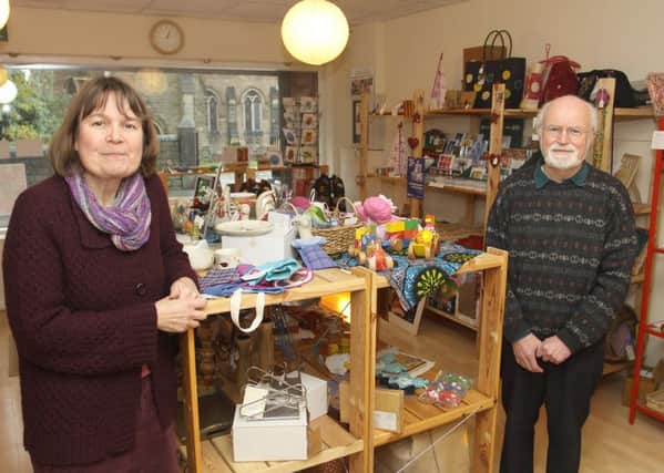 Martin and Frances Turner in their new shop That Fair Trade Shop.