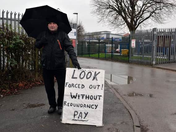 Former teacher Ken Waite is protesting outside Aldercar High School after being claiming he was 'pushed out' of his job.