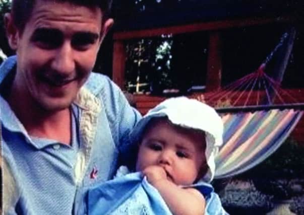 Sam Moorhouse, 27,  who died in a car accident on Saturday night, pictured with his daughter, Darcy.
